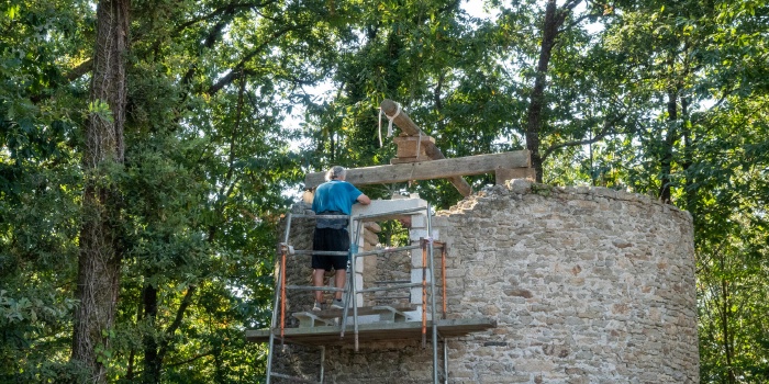 Pose du dernier linteau