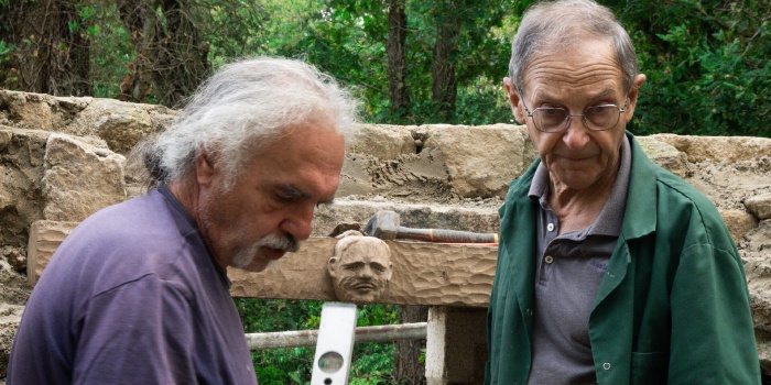 Finition du palier, pose de la poutre et reprise des joints du moulin